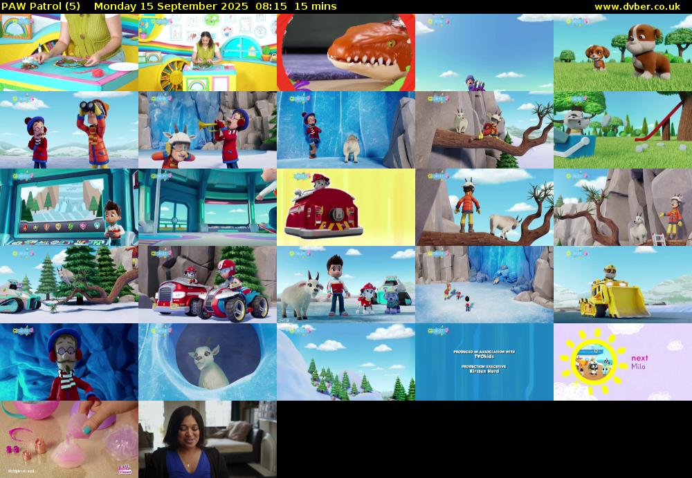 PAW Patrol (5) Monday 15 September 2025 08:15 - 08:30
