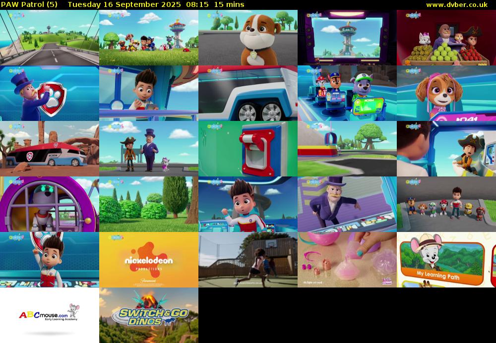 PAW Patrol (5) Tuesday 16 September 2025 08:15 - 08:30