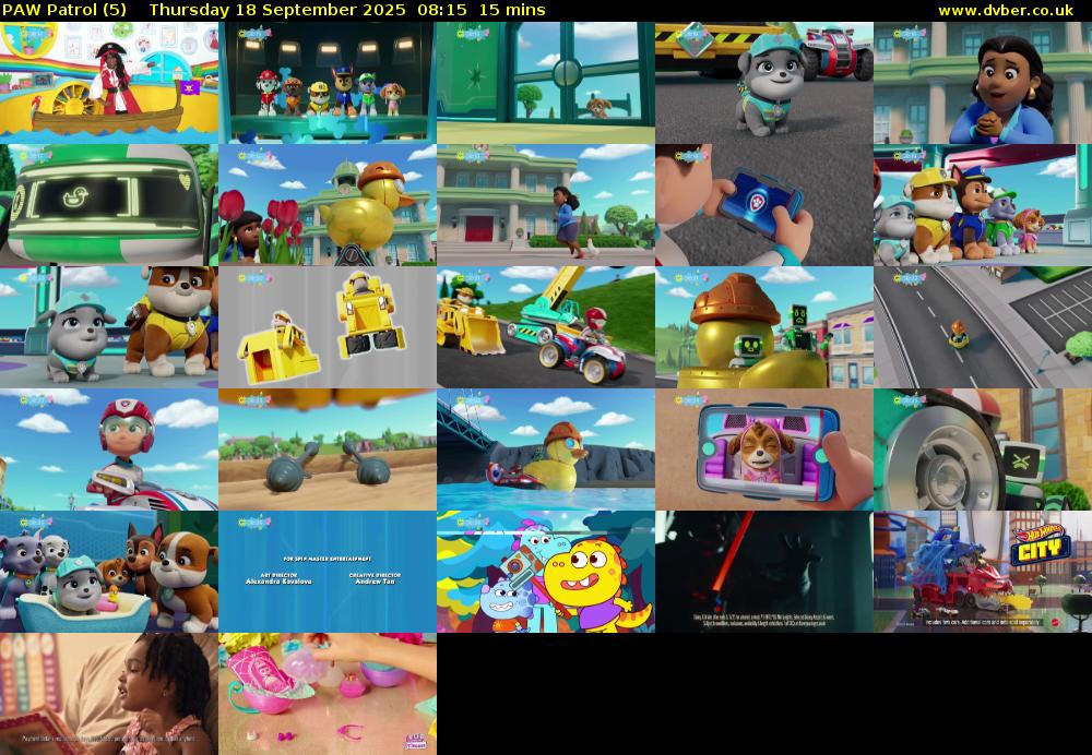 PAW Patrol (5) Thursday 18 September 2025 08:15 - 08:30