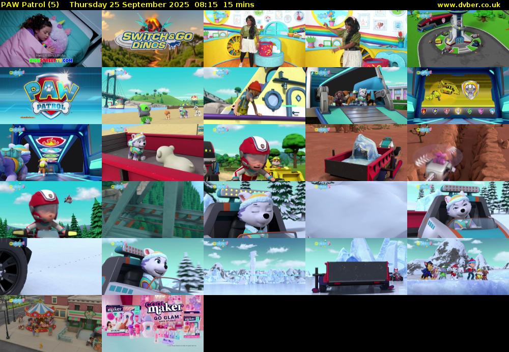 PAW Patrol (5) Thursday 25 September 2025 08:15 - 08:30