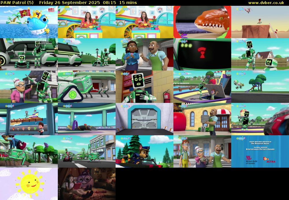 PAW Patrol (5) Friday 26 September 2025 08:15 - 08:30