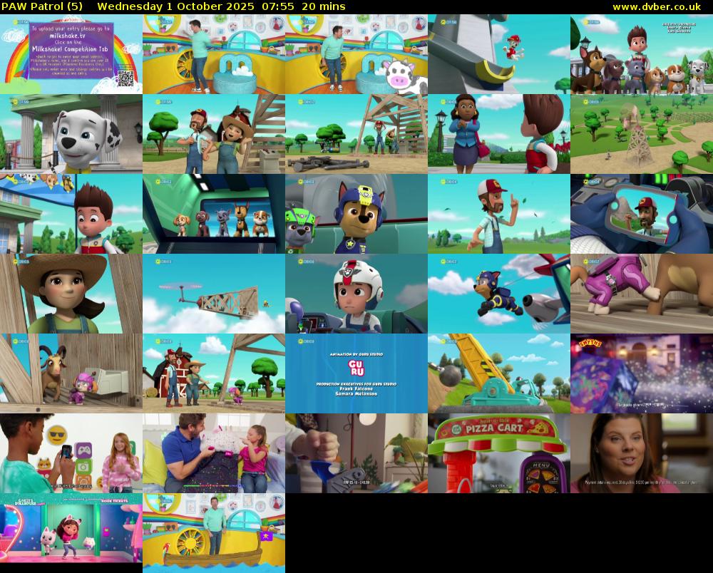 PAW Patrol (5) Wednesday 1 October 2025 07:55 - 08:15
