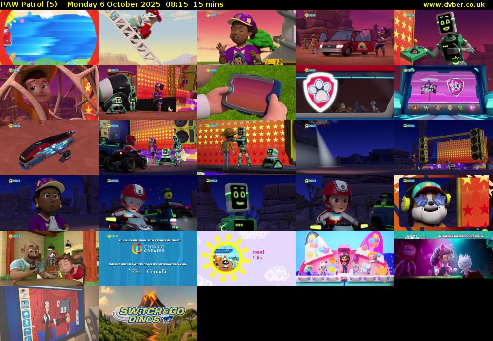 PAW Patrol (5) Monday 6 October 2025 08:15 - 08:30