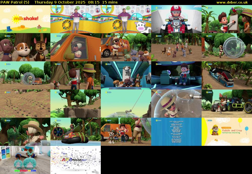 PAW Patrol (5) Thursday 9 October 2025 08:15 - 08:30