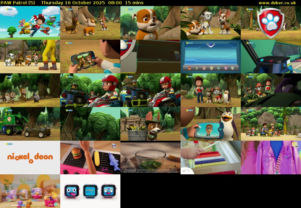 PAW Patrol (5) Thursday 16 October 2025 08:00 - 08:15