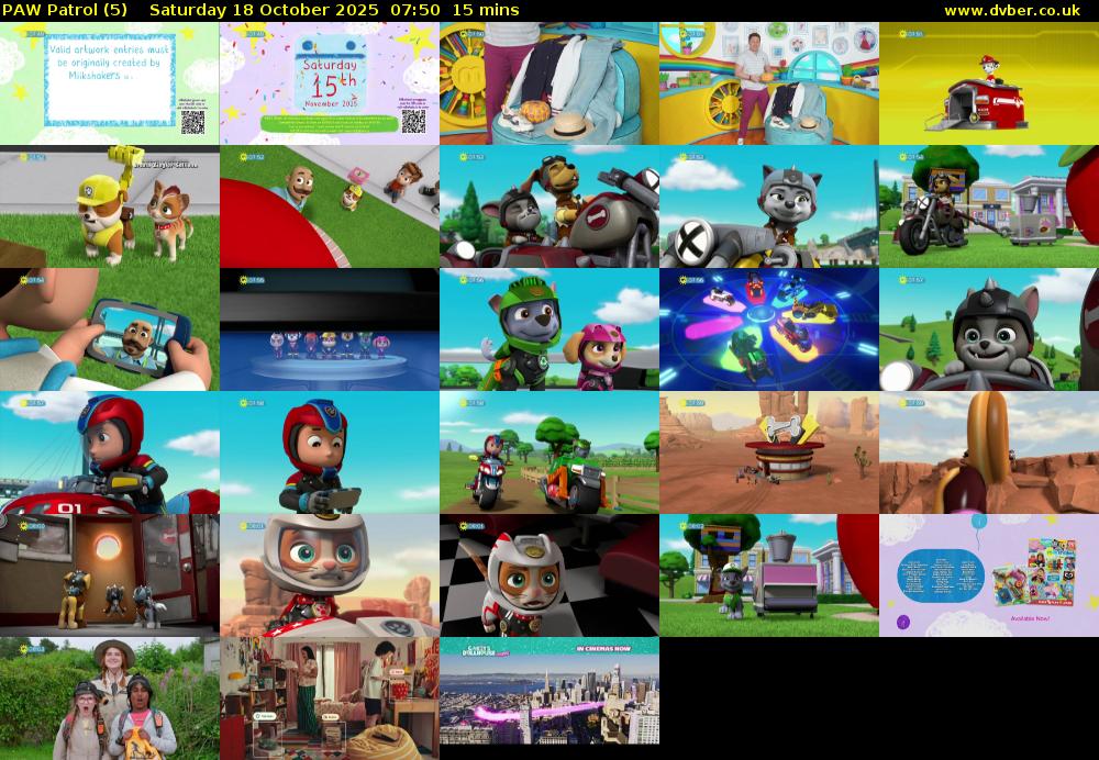 PAW Patrol (5) Saturday 18 October 2025 07:50 - 08:05