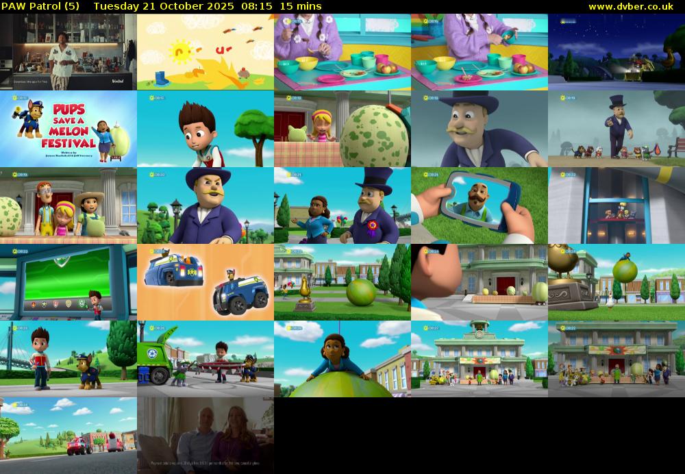PAW Patrol (5) Tuesday 21 October 2025 08:15 - 08:30
