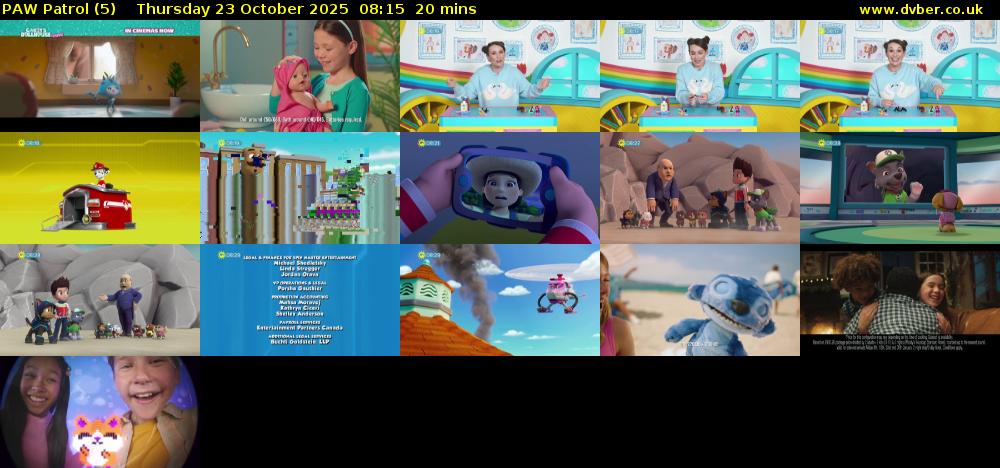 PAW Patrol (5) Thursday 23 October 2025 08:15 - 08:35