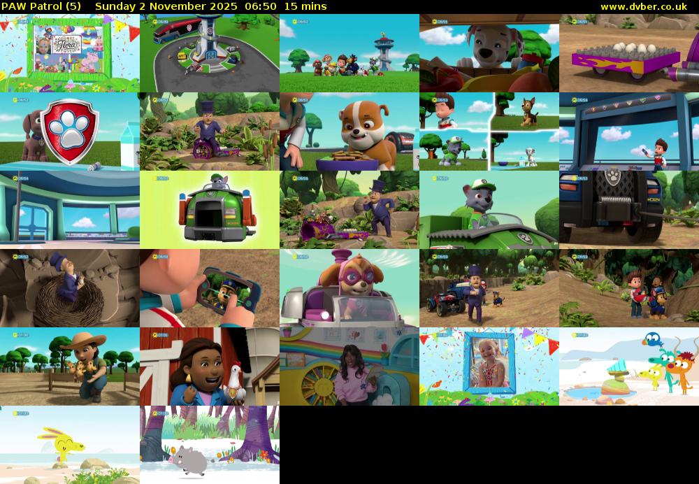 PAW Patrol (5) Sunday 2 November 2025 06:50 - 07:05