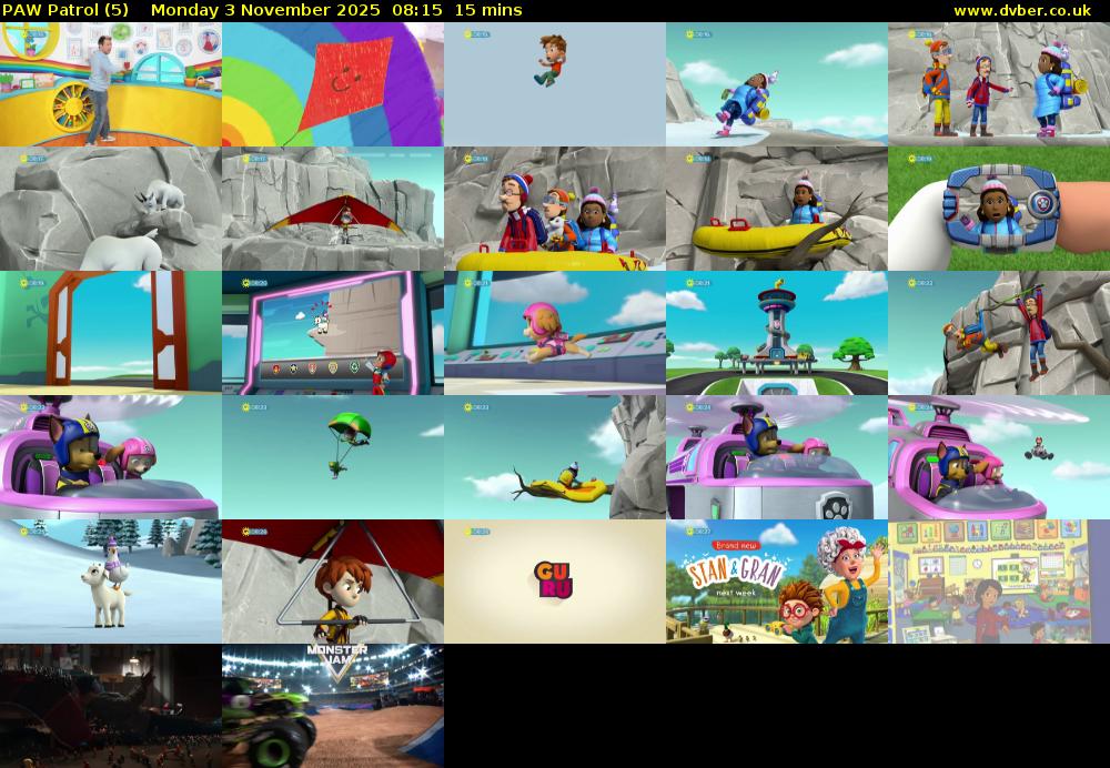 PAW Patrol (5) Monday 3 November 2025 08:15 - 08:30