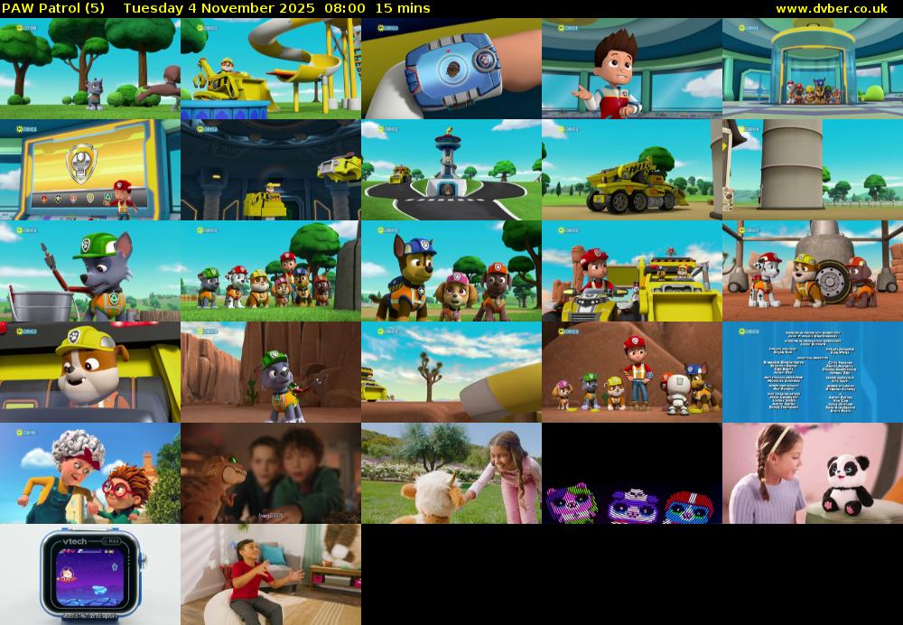 PAW Patrol (5) Tuesday 4 November 2025 08:00 - 08:15