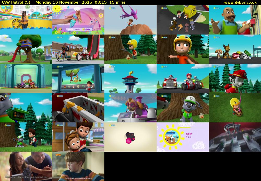 PAW Patrol (5) Monday 10 November 2025 08:15 - 08:30