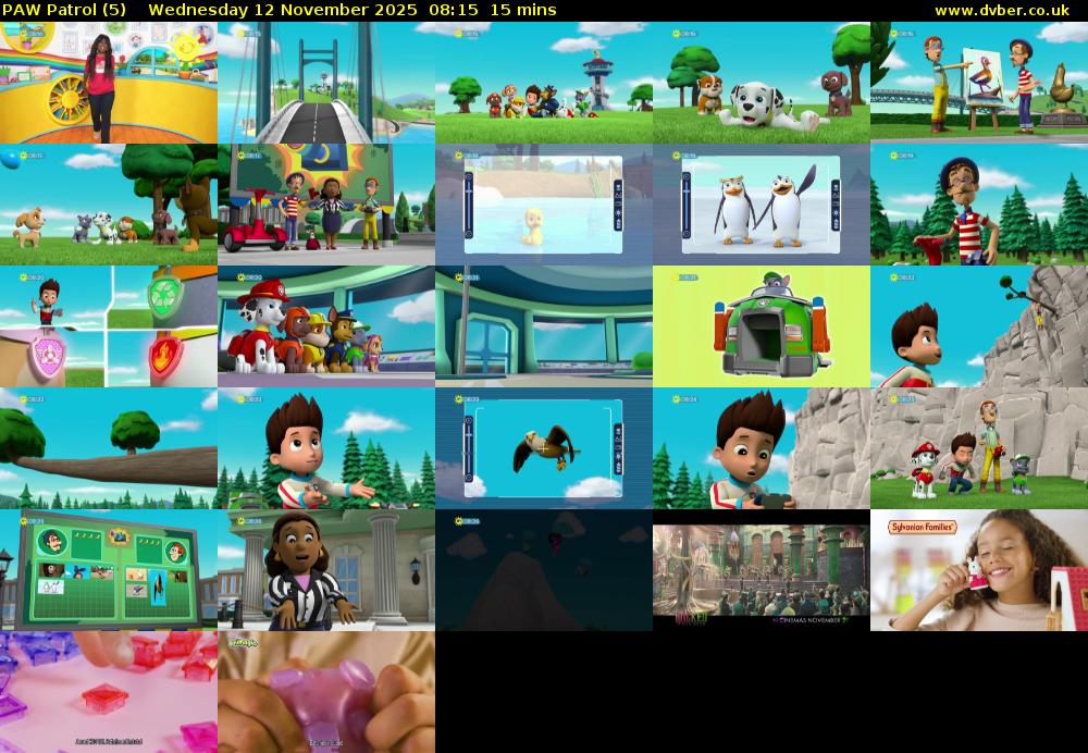 PAW Patrol (5) Wednesday 12 November 2025 08:15 - 08:30