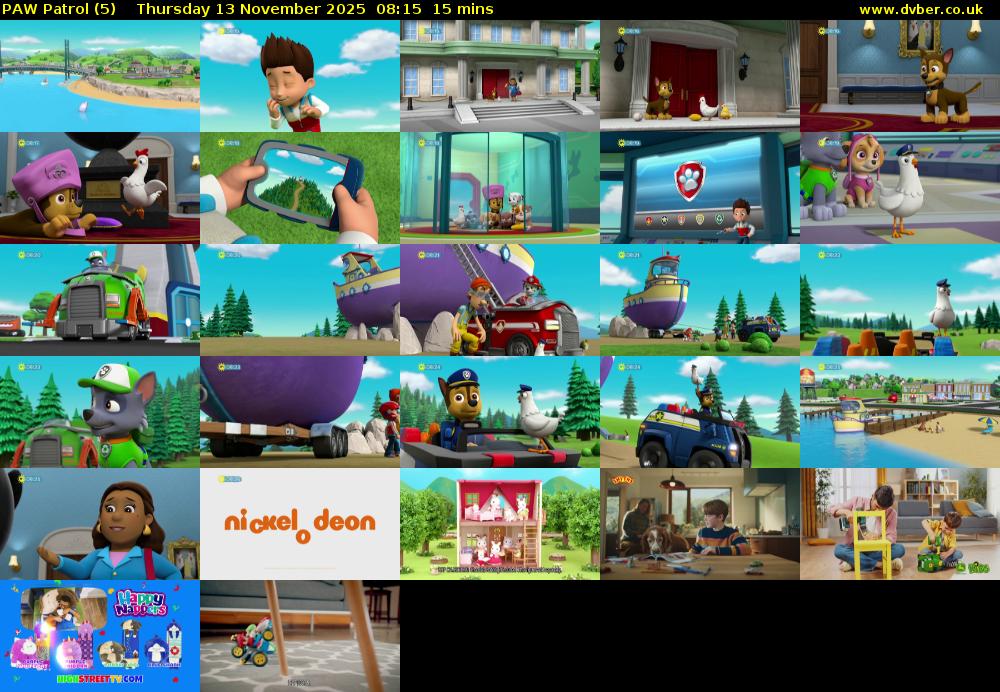 PAW Patrol (5) Thursday 13 November 2025 08:15 - 08:30