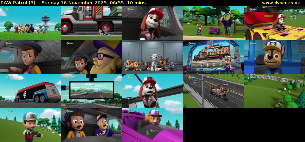 PAW Patrol (5) Sunday 16 November 2025 06:55 - 07:05