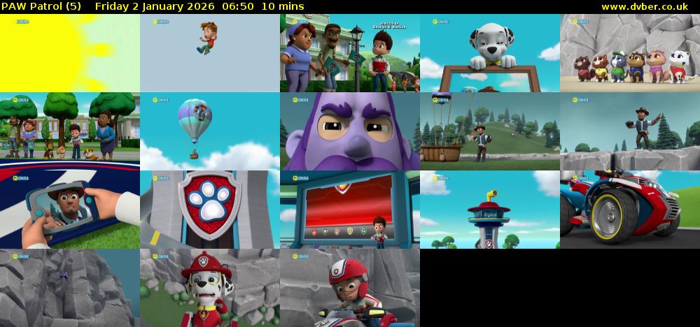PAW Patrol (5) Friday 2 January 2026 06:50 - 07:00