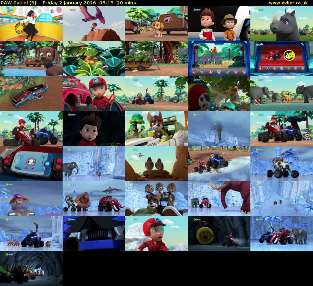 PAW Patrol (5) Friday 2 January 2026 08:15 - 08:35