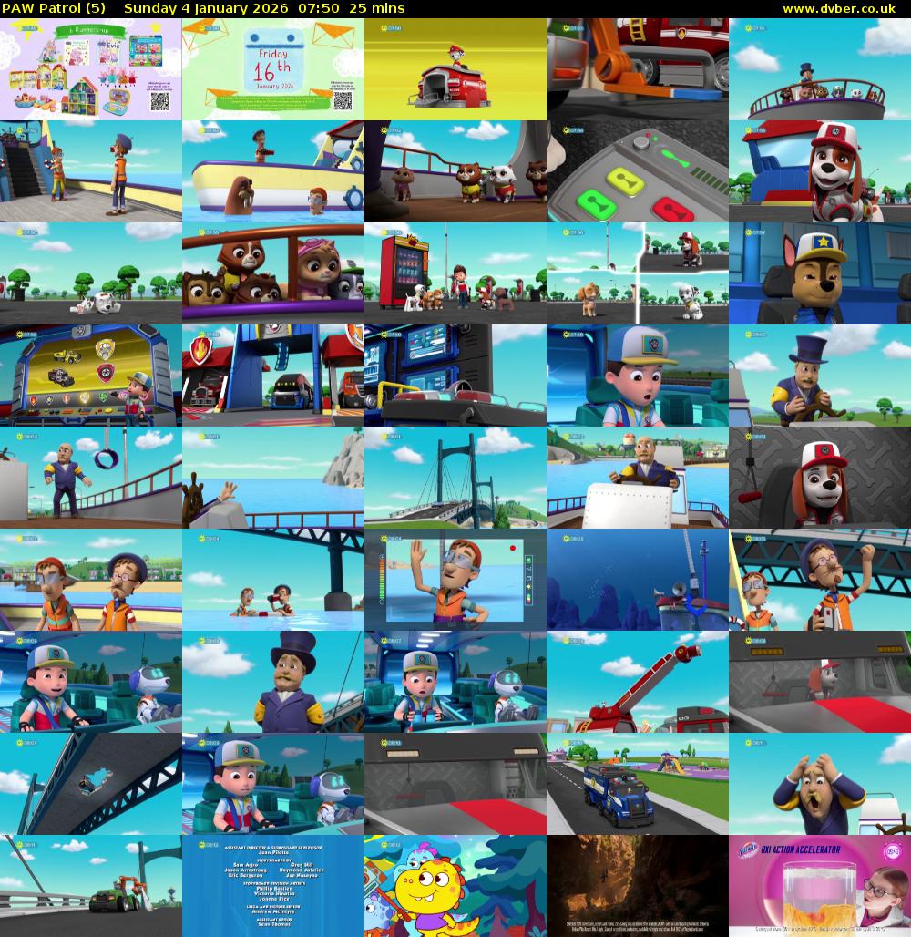 PAW Patrol (5) Sunday 4 January 2026 07:50 - 08:15