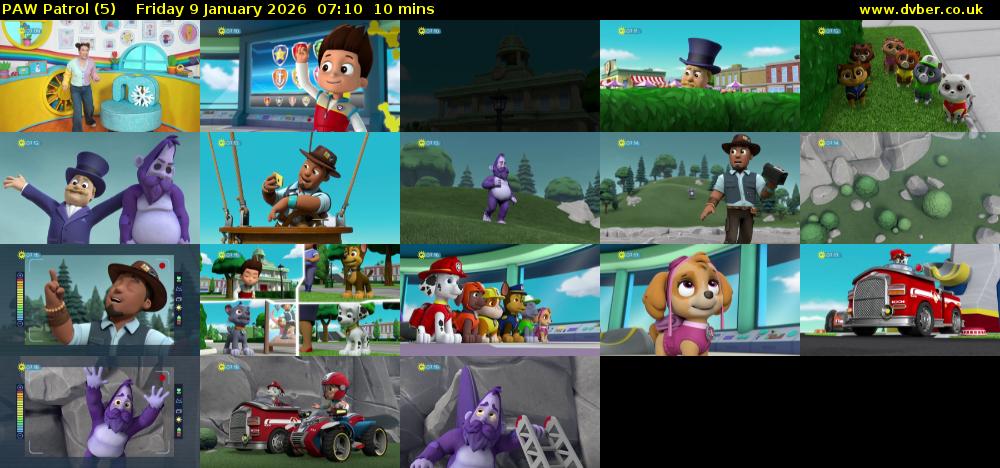 PAW Patrol (5) Friday 9 January 2026 07:10 - 07:20