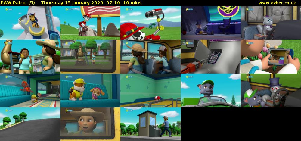 PAW Patrol (5) Thursday 15 January 2026 07:10 - 07:20