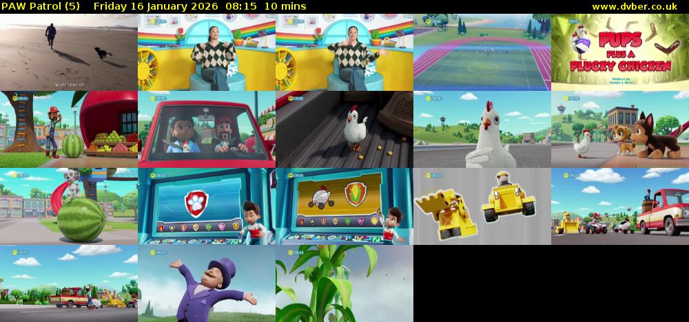 PAW Patrol (5) Friday 16 January 2026 08:15 - 08:25