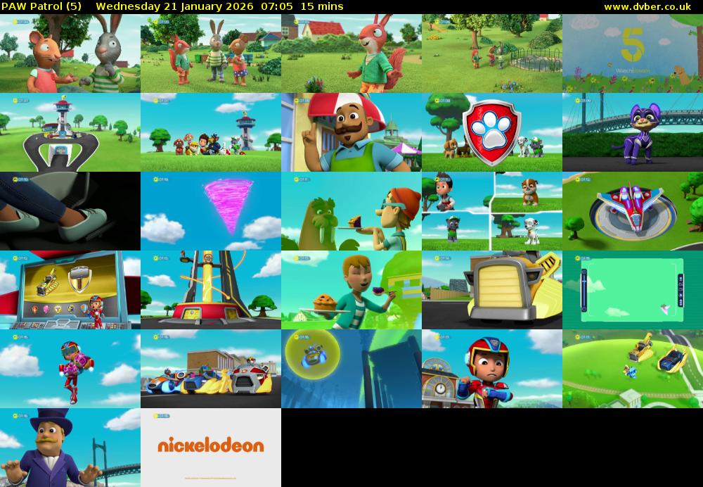 PAW Patrol (5) Wednesday 21 January 2026 07:05 - 07:20