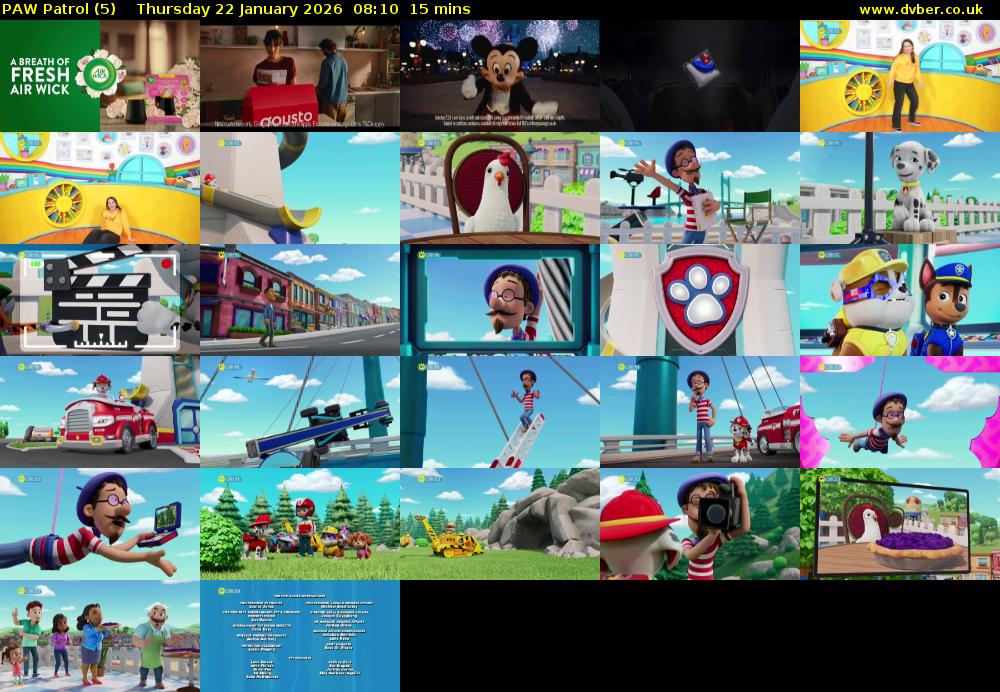 PAW Patrol (5) Thursday 22 January 2026 08:10 - 08:25