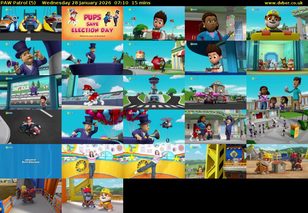 PAW Patrol (5) Wednesday 28 January 2026 07:10 - 07:25