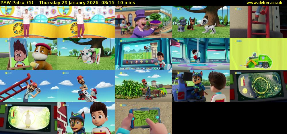 PAW Patrol (5) Thursday 29 January 2026 08:15 - 08:25