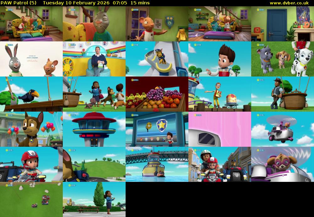 PAW Patrol (5) Tuesday 10 February 2026 07:05 - 07:20