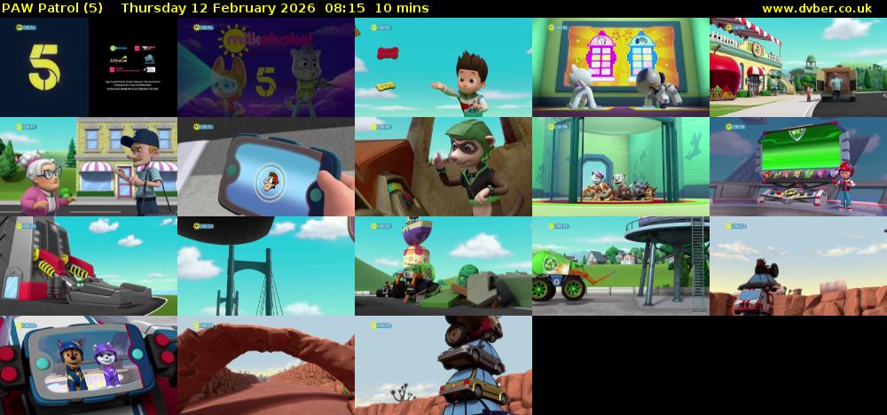 PAW Patrol (5) Thursday 12 February 2026 08:15 - 08:25