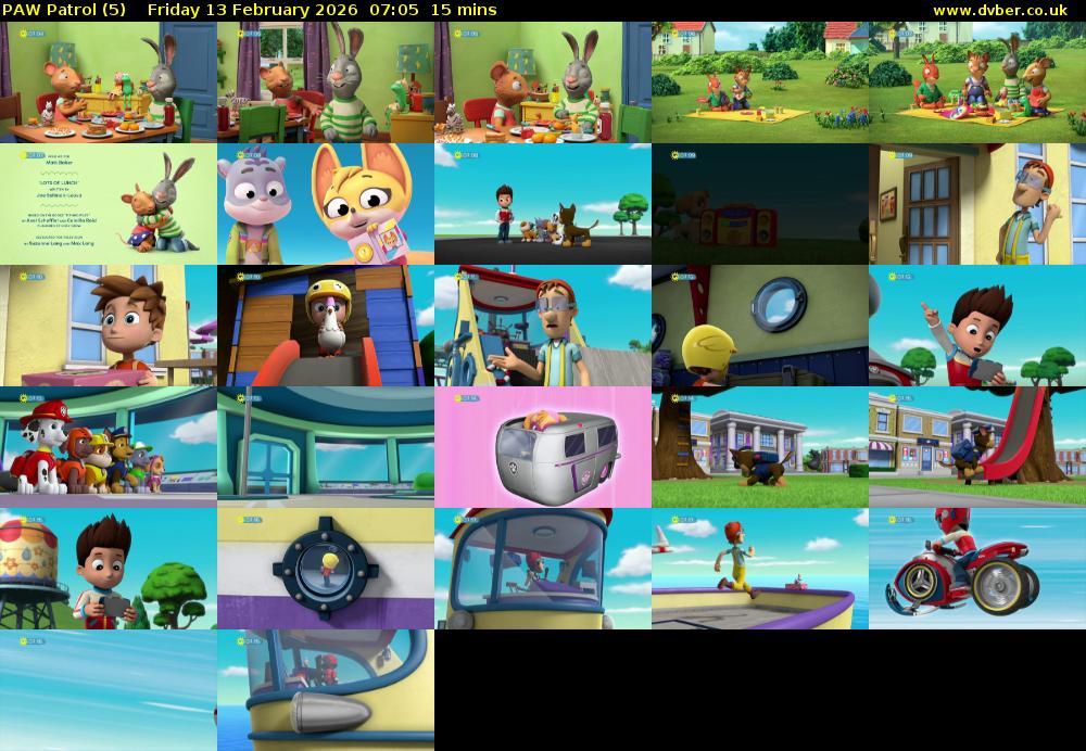 PAW Patrol (5) Friday 13 February 2026 07:05 - 07:20