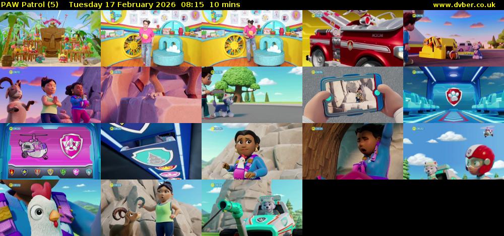 PAW Patrol (5) Tuesday 17 February 2026 08:15 - 08:25
