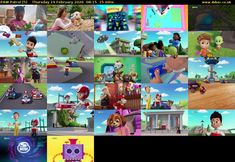 PAW Patrol (5) Thursday 19 February 2026 08:15 - 08:30