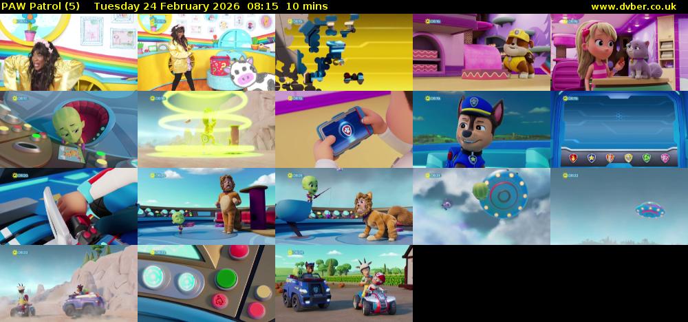 PAW Patrol (5) Tuesday 24 February 2026 08:15 - 08:25