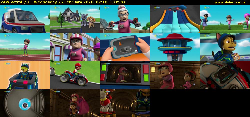 PAW Patrol (5) Wednesday 25 February 2026 07:10 - 07:20