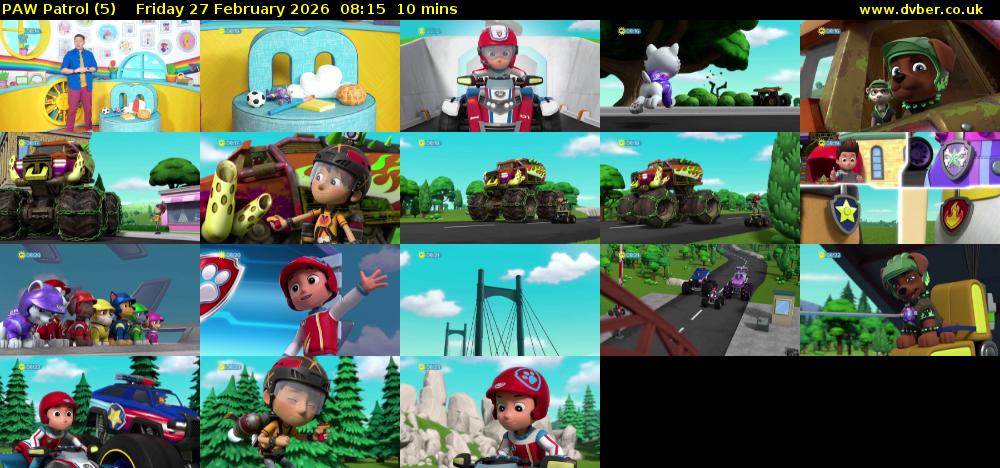 PAW Patrol (5) Friday 27 February 2026 08:15 - 08:25