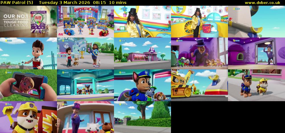 PAW Patrol (5) Tuesday 3 March 2026 08:15 - 08:25