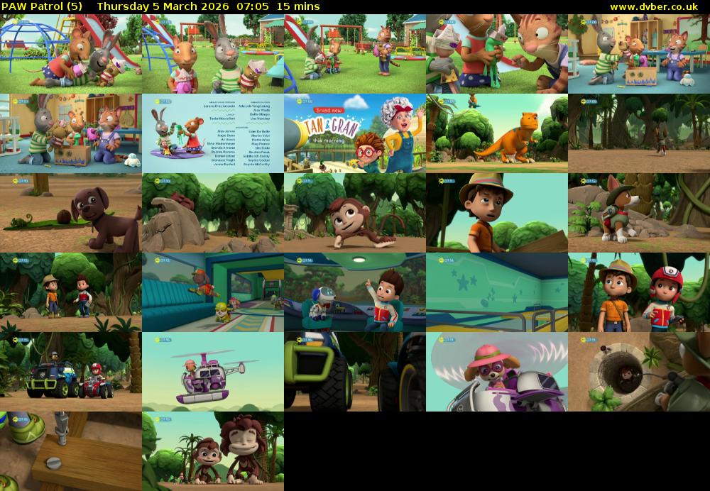 PAW Patrol (5) Thursday 5 March 2026 07:05 - 07:20