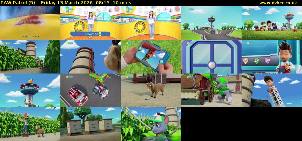 PAW Patrol (5) Friday 13 March 2026 08:15 - 08:25