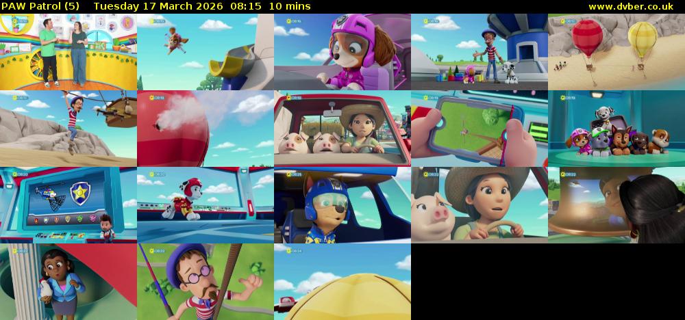 PAW Patrol (5) Tuesday 17 March 2026 08:15 - 08:25