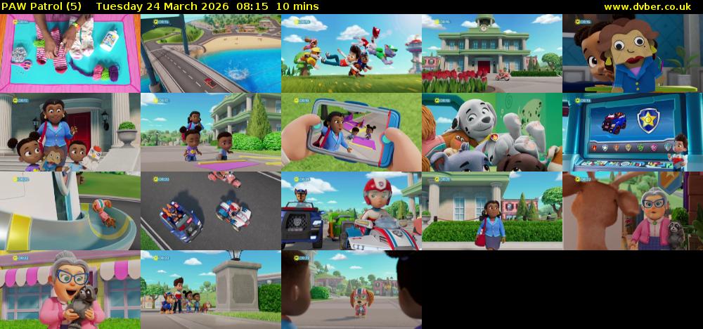 PAW Patrol (5) Tuesday 24 March 2026 08:15 - 08:25