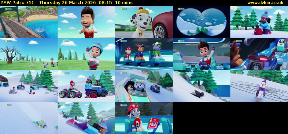 PAW Patrol (5) Thursday 26 March 2026 08:15 - 08:25