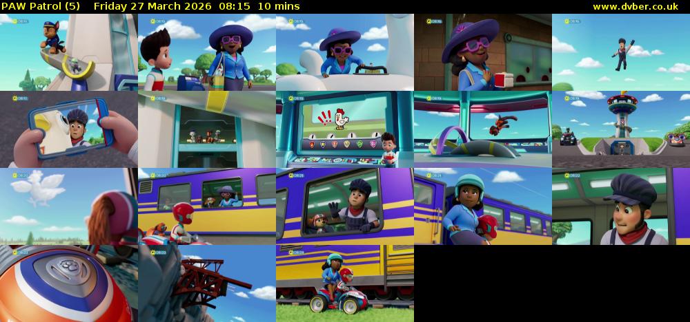 PAW Patrol (5) Friday 27 March 2026 08:15 - 08:25