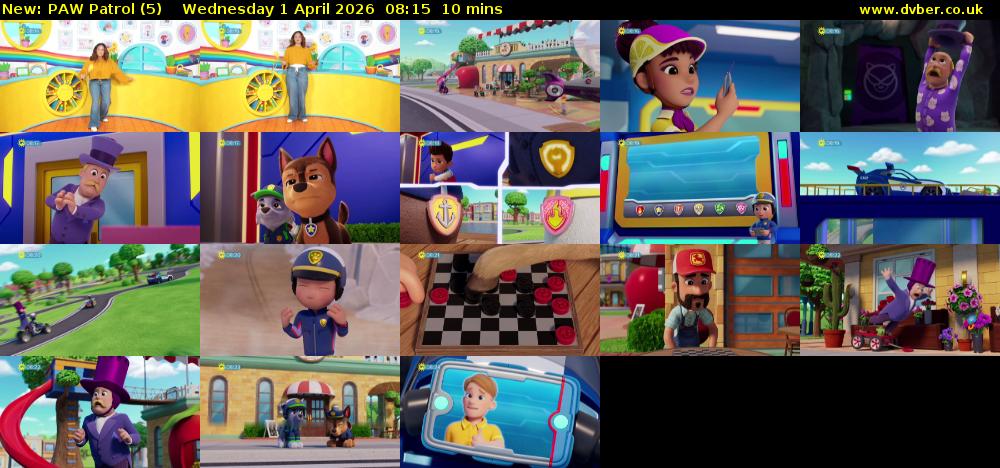 PAW Patrol (5) Wednesday 1 April 2026 08:15 - 08:25