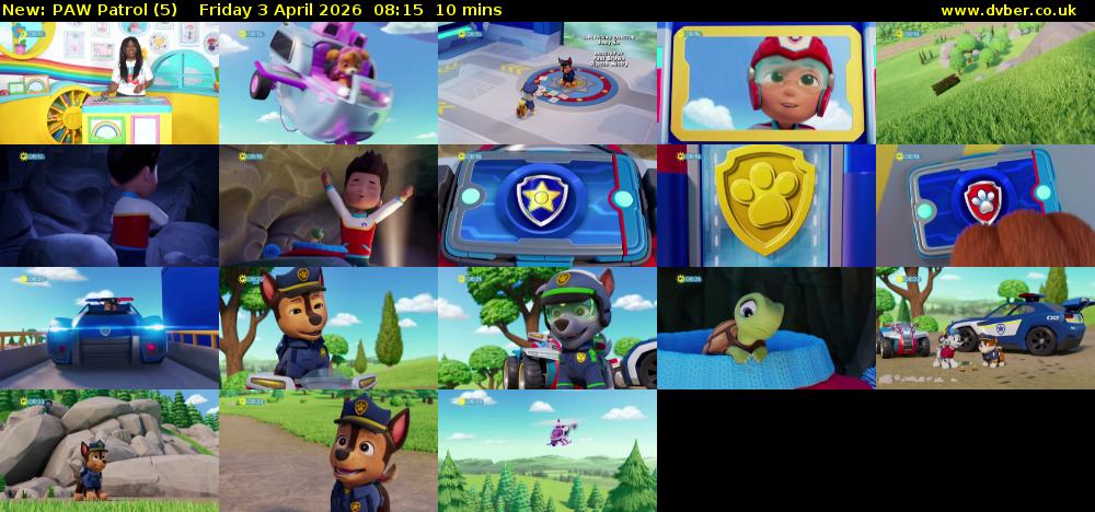 PAW Patrol (5) Friday 3 April 2026 08:15 - 08:25
