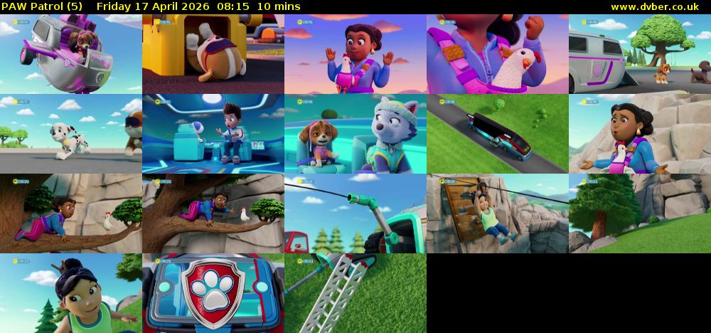 PAW Patrol (5) Friday 17 April 2026 08:15 - 08:25