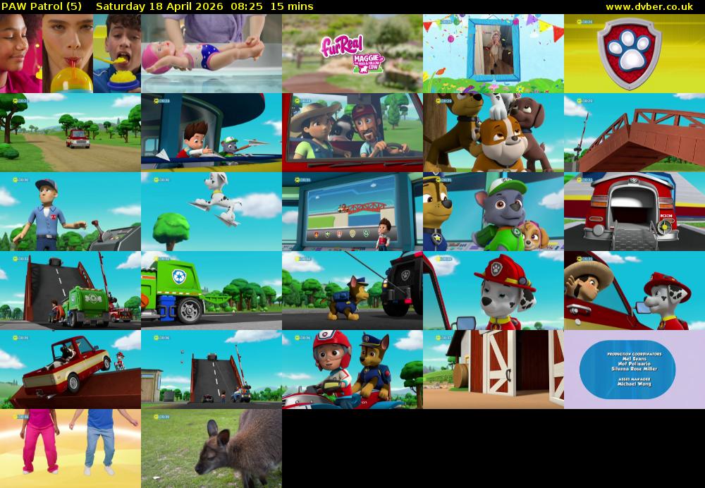 PAW Patrol (5) Saturday 18 April 2026 08:25 - 08:40
