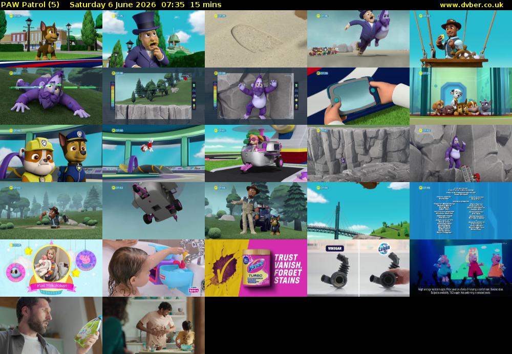 PAW Patrol (5) Saturday 6 June 2026 07:35 - 07:50