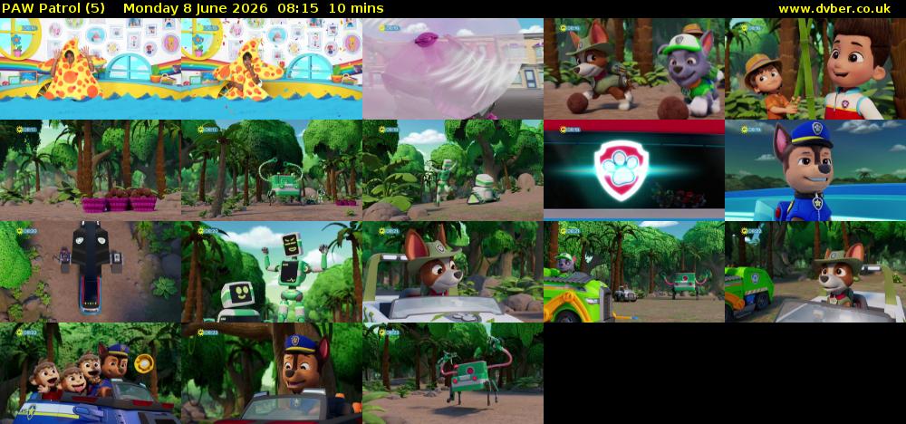 PAW Patrol (5) Monday 8 June 2026 08:15 - 08:25